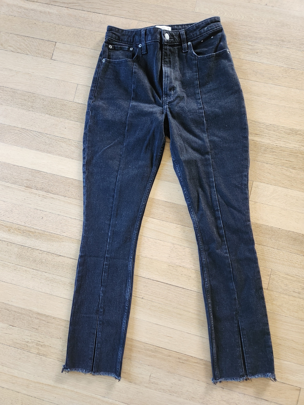 Abercrombie & Fitch Dark Indigo Skinny Jeans with Frayed Hem